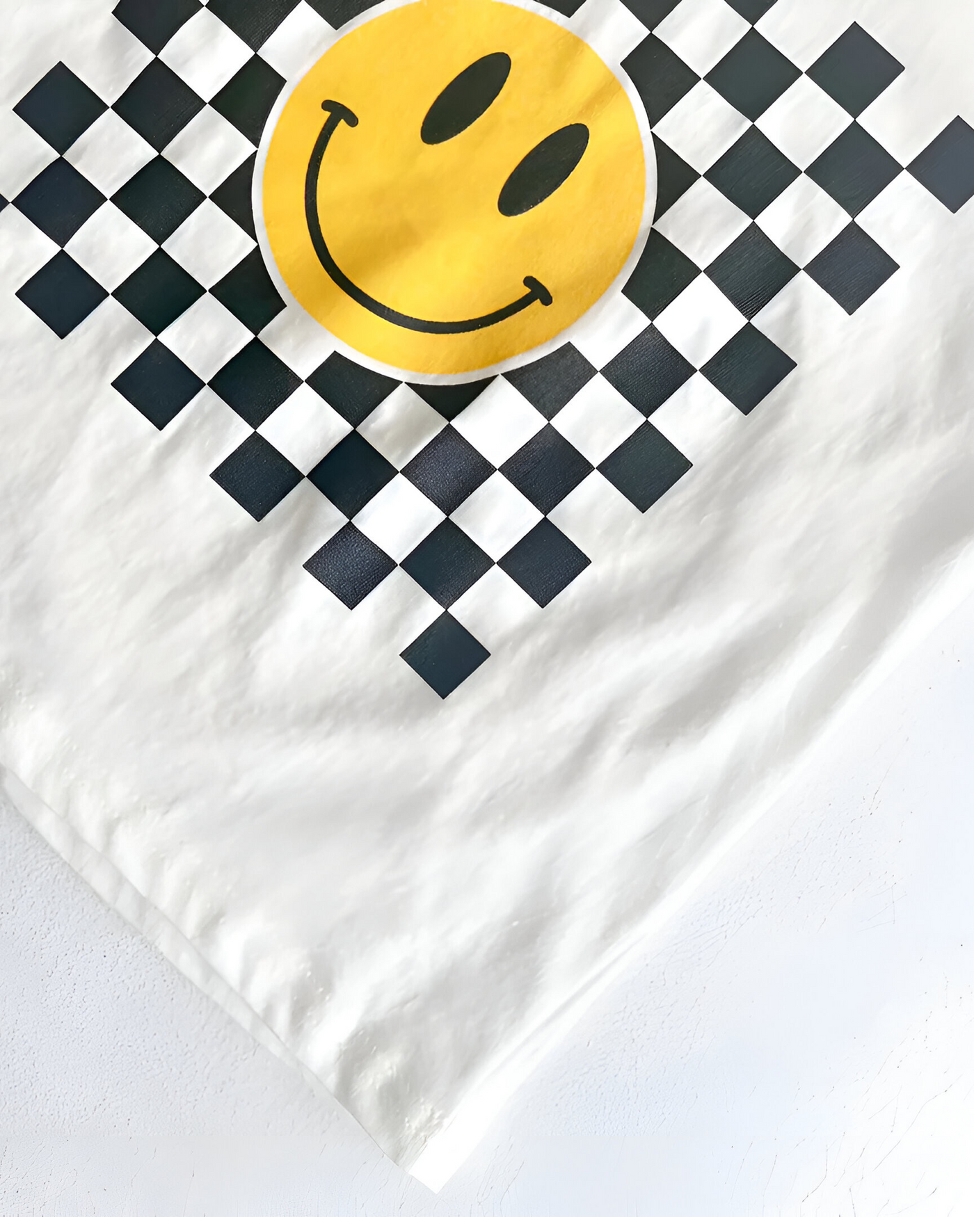 Smiley Face Checkered T-Shirt
